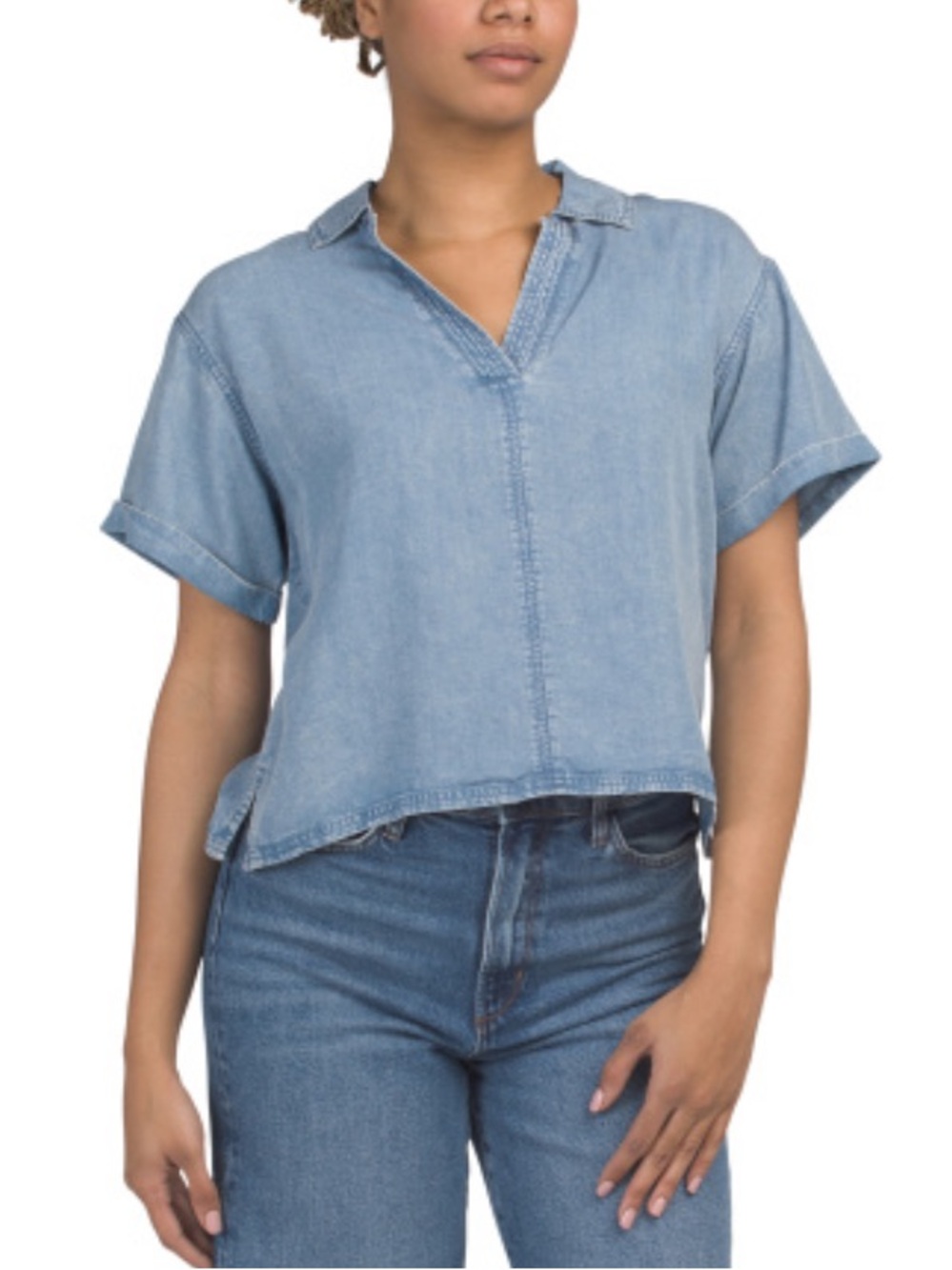 Splendid Women’s Wynne Indigo Jean Blouse - Large